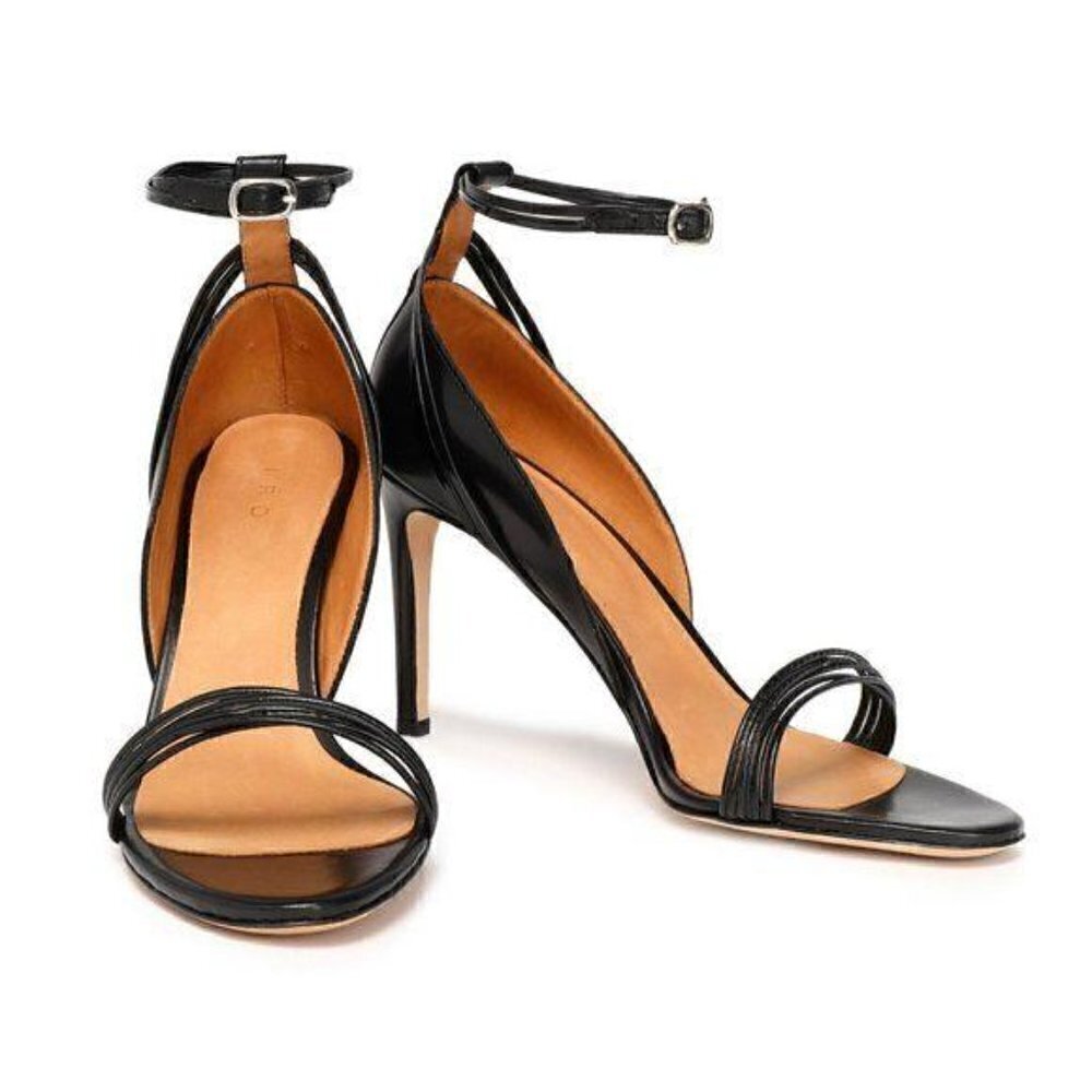 NIB‎ Iro Micaela Black leather sandals, size 39EU